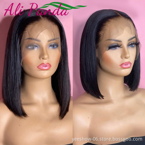 Wholesale Transparent  Lace Bob Human Hair Lace Frontal Wigs For Black Women Brazilian Virgin Hair Lace Front Wig